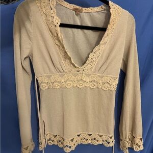 Y2K Arden B Elegant Lace Trim Women's Top size S like new